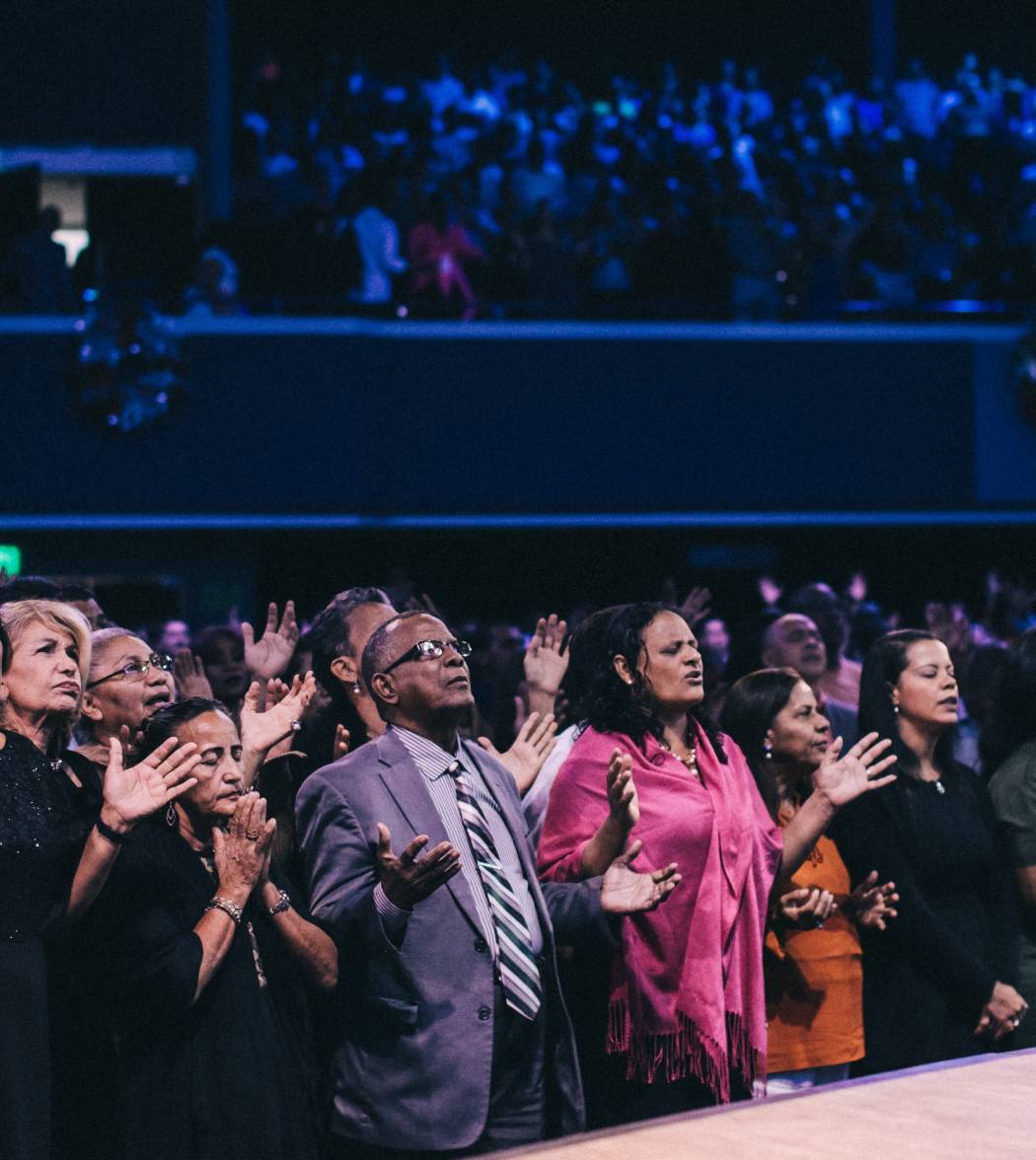 Worship service at a mega church